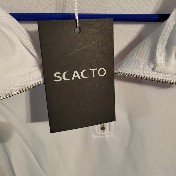 NWT SCACTO QUARTER ZIP WHITE PULLOVER SZ L - Picture 4 of 6